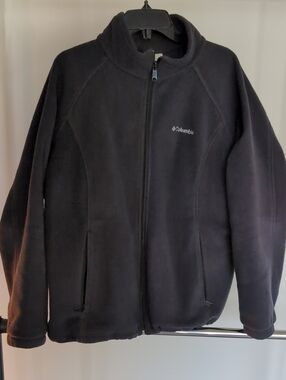 Columbia Black Full-Zip Fleece Jacket with Stand Collar